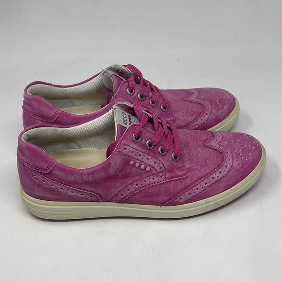 Ecco Hybrid 2 Spikeless Golf Shoes Womens 6 - 6.5 EU 37 Pink Leather Wingtip - Picture 3 of 16